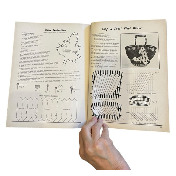 Vintage Art Foam Bag & Flower Creations Pattern Booklet Woven Sponge Strips 1961 - Picture 3 of 5